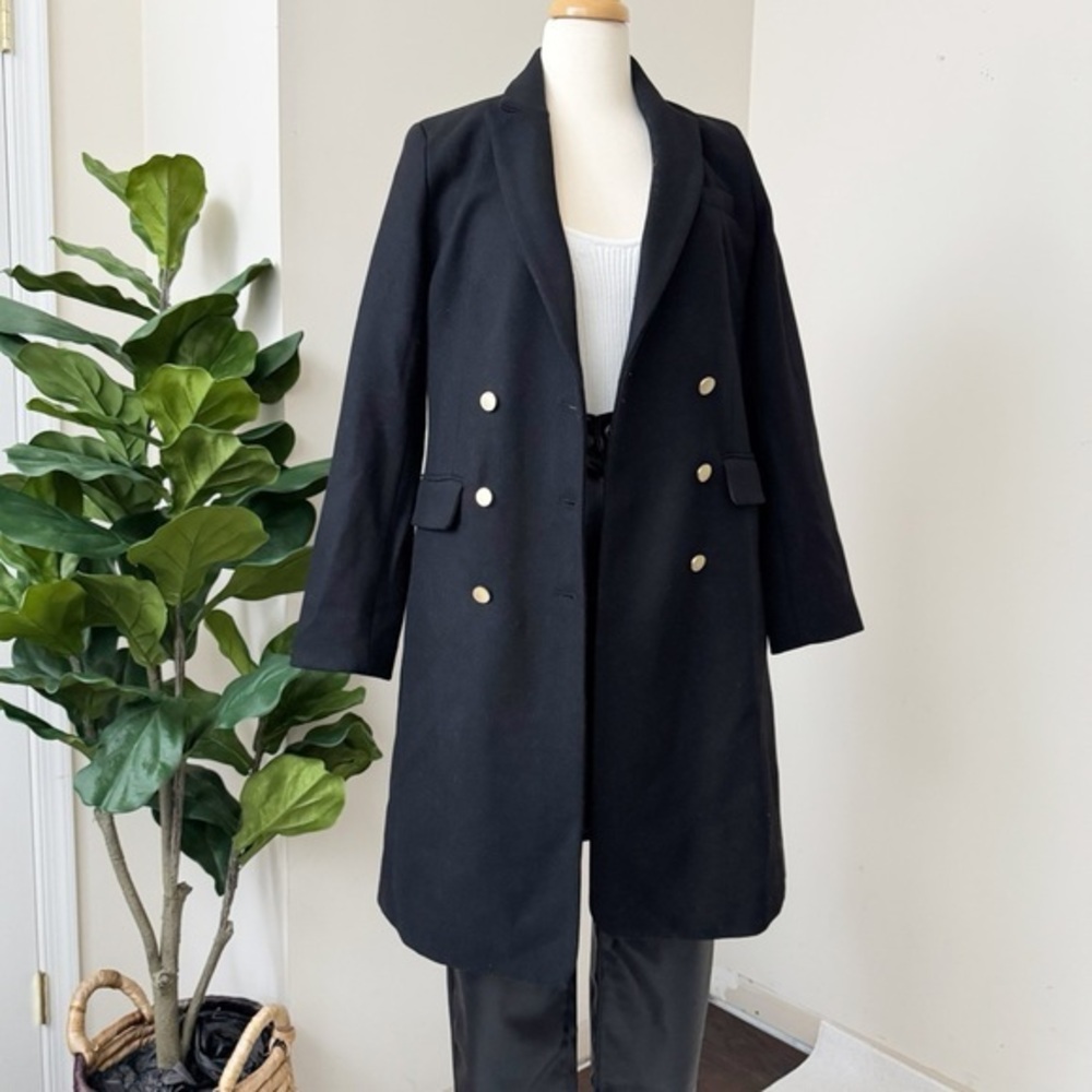 Black double breasted coat